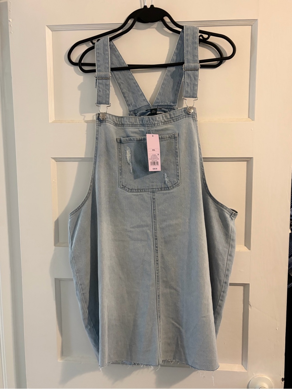 wild fable Light Blue Denim Overall Dress with Front Pocket